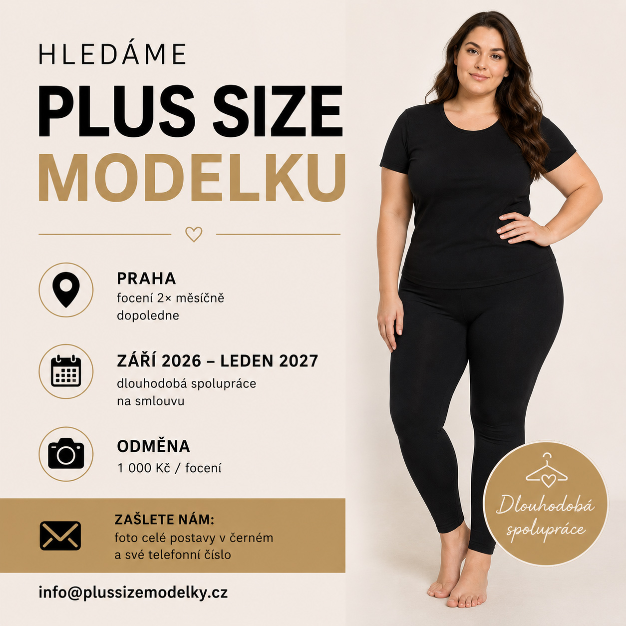 Hledáme novou plus size modelku pro dlouhodobou spolupráci s českým výrobcem oblečení